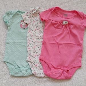 Carter's Owl Bodysuits Bundle 3-6 Months Baby Girl